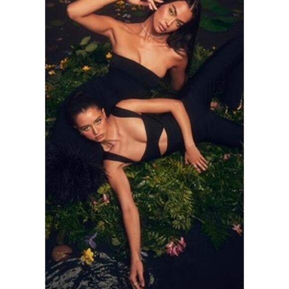 House of Cb Yasmeen Black Bandage Jumpsuit Size S Small - Picture 3 of 7